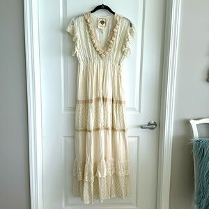 Cream Maxi Dress with Flowing Silhouette